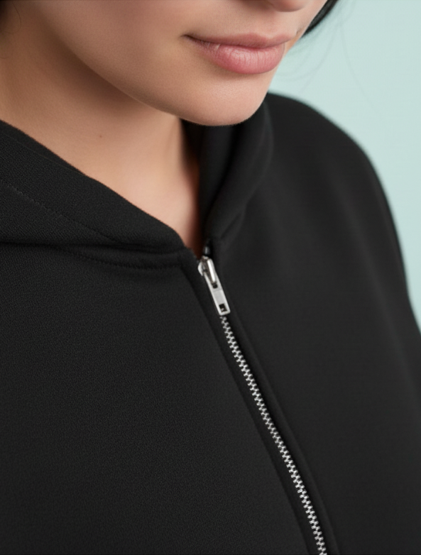 Černá oversized crop mikina OFF-ICE QUEEN