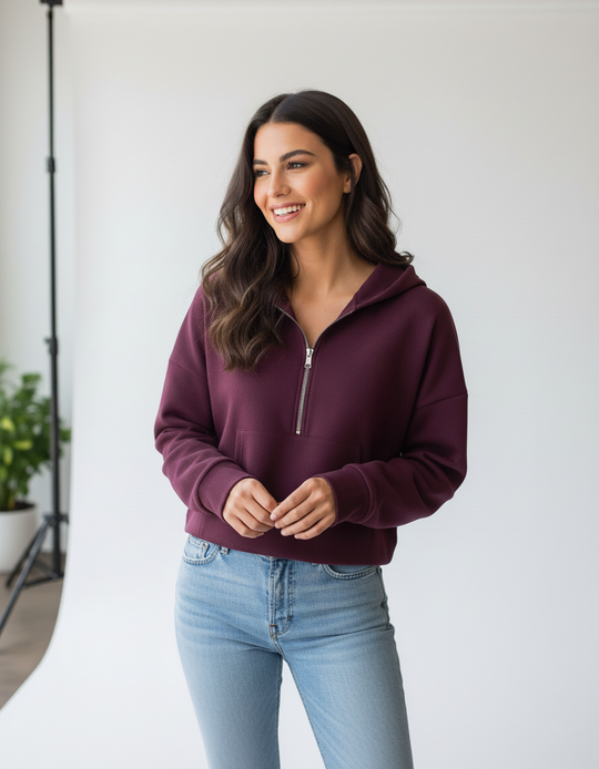 Mulberry oversized crop mikina OFF-ICE QUEEN