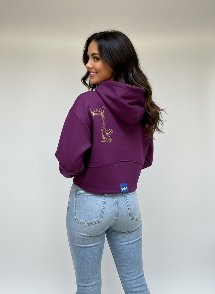 Mulberry oversized crop mikina OFF-ICE QUEEN